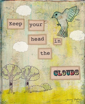 Framed Keep Your Head In The Clouds Print
