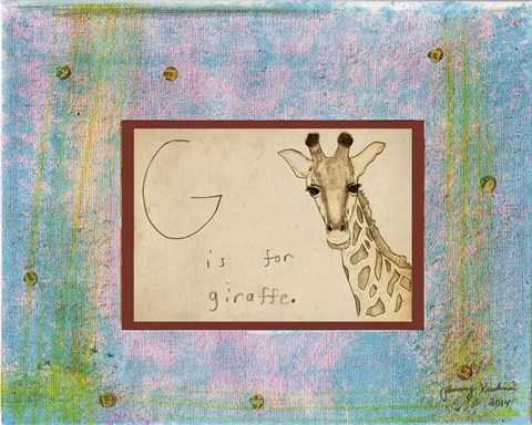 Framed G is For Giraffe Print