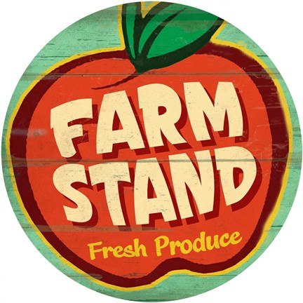 Framed Farm Stand Round Print