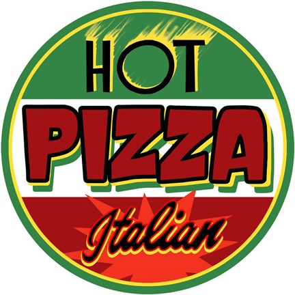 Framed Hot Pizza Round Print