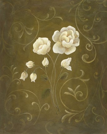 Framed White Flower and Buds II Print