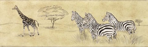 Framed Zebras and Giraffe Print