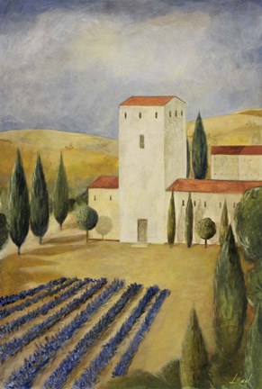 Framed Tuscan Villa I Print