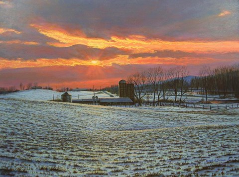 Framed Pennsylvania Farm Sunset Print