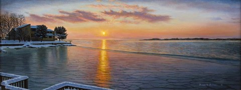 Framed Branford Sunset Beach Print