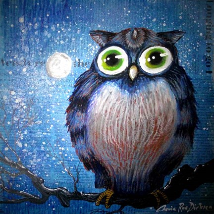 Framed Blue Owl Print
