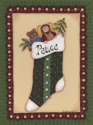 Framed Stocking IV Peace Print