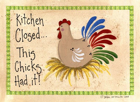 Framed Kitchen Closed...Chicken Print