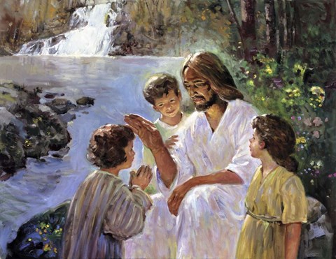 Framed Christ And The Children Print