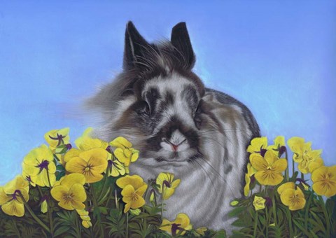 Framed Flower Power Bunny Print