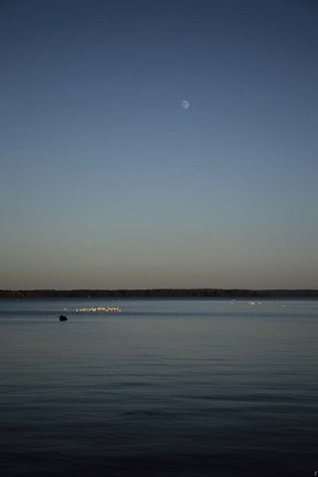 Framed Moon Rising Over Reelfoot Lake Print