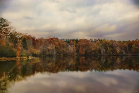 Framed Autumn At Lake LaJoie 1 Print