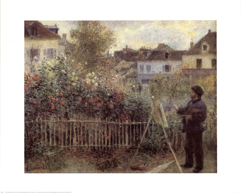 Framed Monet Painting In His Garden Print