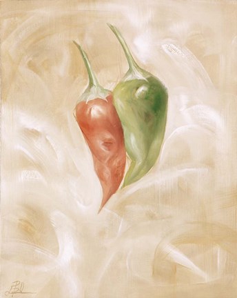Framed Hot Peppers I Print