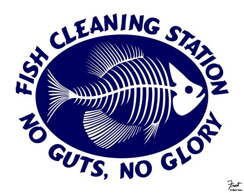 Framed Fish Cleaning No Guts No Glory Print