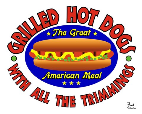Framed Grilled Hot Dogs Print