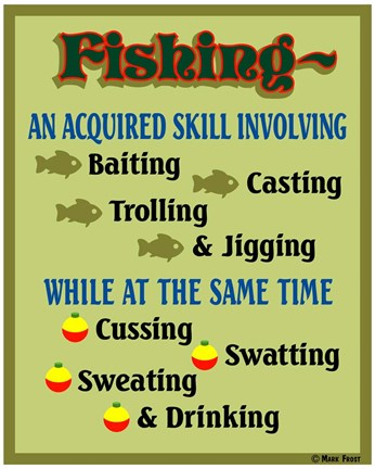 Framed Fishing Acquired Skill Print
