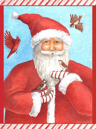 Framed Santas Bird Greeting Print