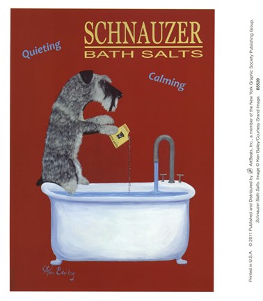 Framed Schnauzer Bath Salts Print