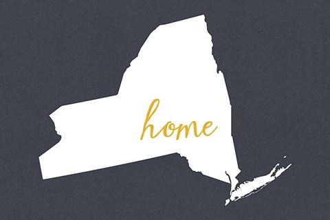 Framed NY State Home Print