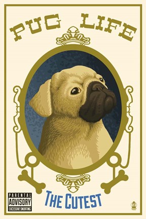 Framed Pug Life Print