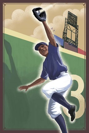 Framed Vintage Baseball III Print