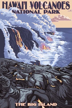 Framed Hawaii Volcanoes Print
