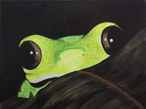 Framed Peeking Frog Print