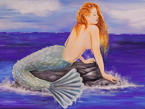 Framed Nautical Mermaid Print