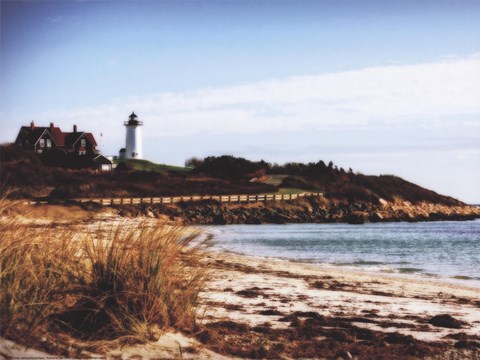 Framed Nobska Lighthouse Landscape Print