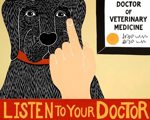 Framed Listen To Your Doctor Black Banner Print
