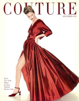 Framed Couture December 1954 Print