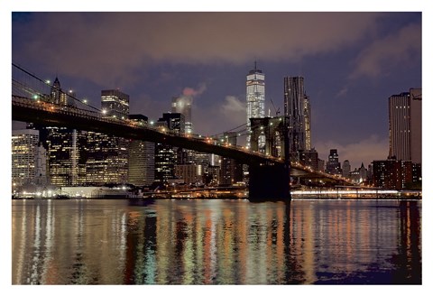 Framed Brooklyn Bridge at Dawn Print