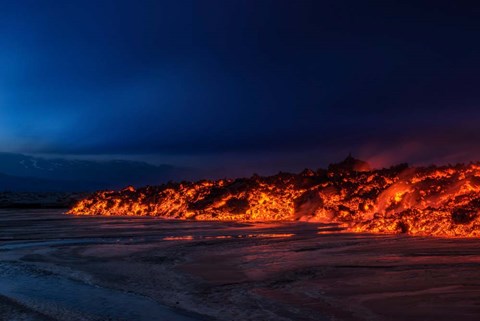 Framed Glowing Lava, Iceland Print