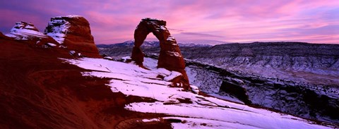 Framed Arches National Park with Snow, Utah Print