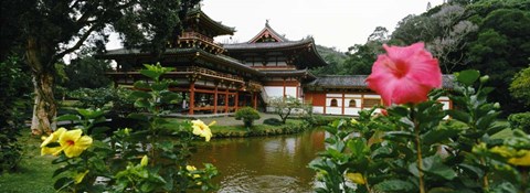 Framed Buddhist Temple, Byodo-in Temple, Koolau Range, Oahu, Hawaii Print