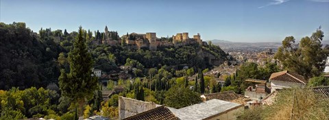 Framed Alhambra Palace from Sacromonte, Granada, Andalusia, Spain Print