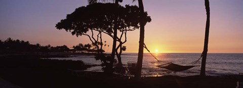 Framed Hammock on the Beach, Fairmont Orchid, Hawaii Print