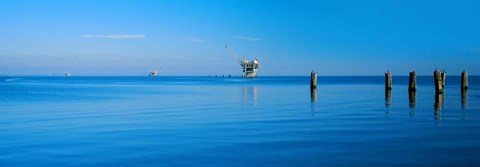 Framed Oil Rig in the Gulf Shores, Baldwin County, Alabama Print