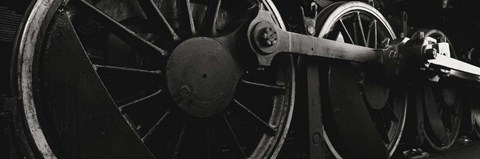 Framed Steam Locomotive Wheels Print