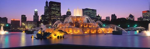 Framed Buckingham Fountain, Chicago, Illinois Print