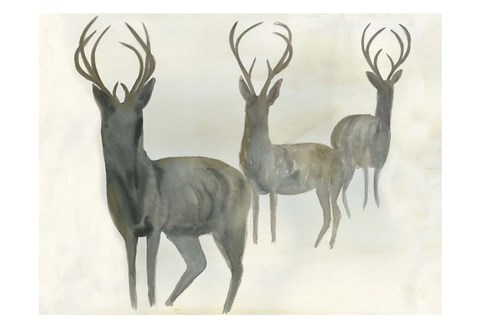 Framed Deer Trio Print