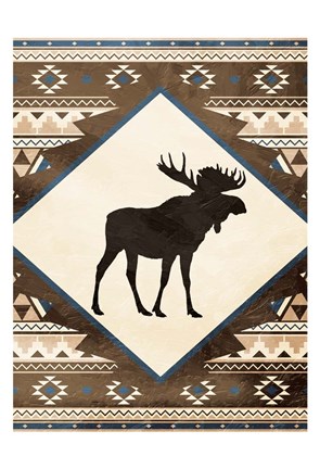 Framed Moose Pattern Mate Print