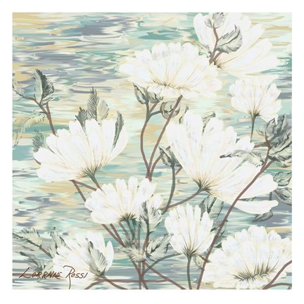 Framed White Water Flower 3 Print