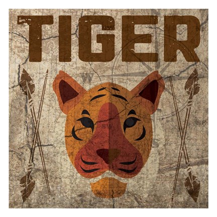 Framed Safari Set 4 Tiger Print