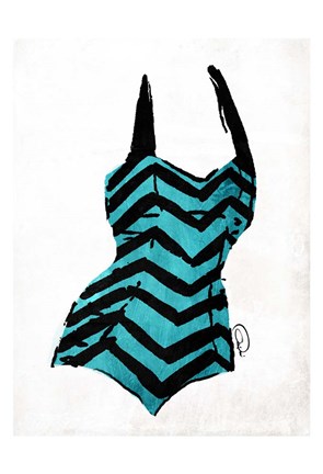 Framed Vintage Swimsuit Four Print