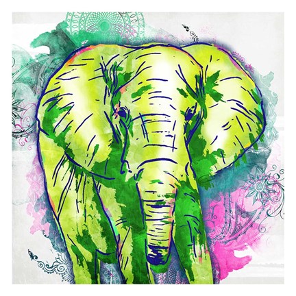 Framed Elephant Henna Print