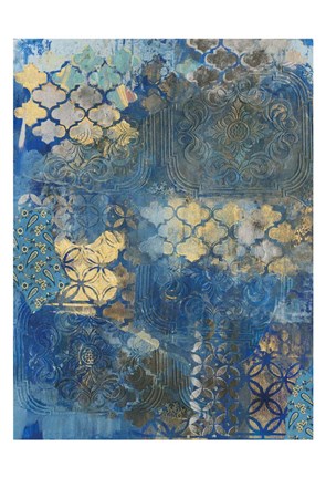 Framed Ornate Azul D2 Print