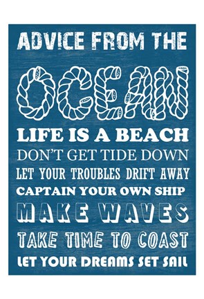 Framed Advice From The Ocean 2 Print