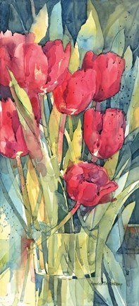 Framed Red Hot Tulips Print